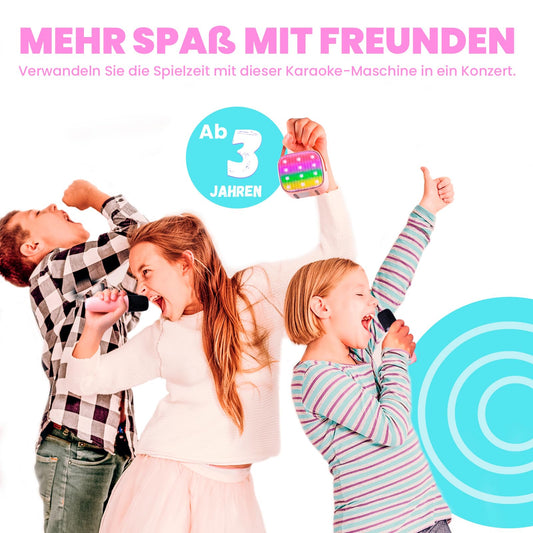 Karaoke Maschine Kinder mit 2 Mikrofonen – Geburtstagsgeschenk Mädchen