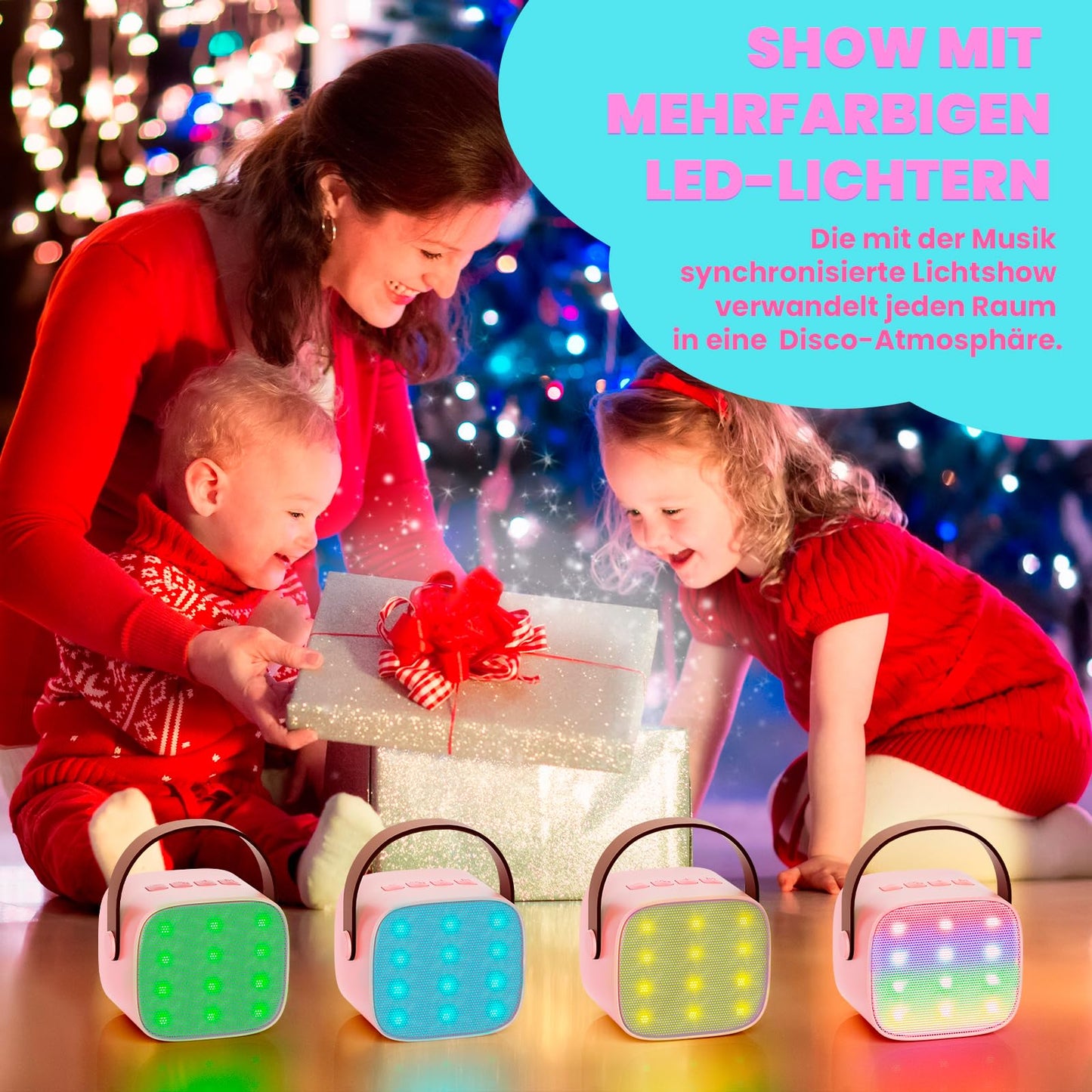 Karaoke Maschine Kinder mit 2 Mikrofonen – Geburtstagsgeschenk Mädchen